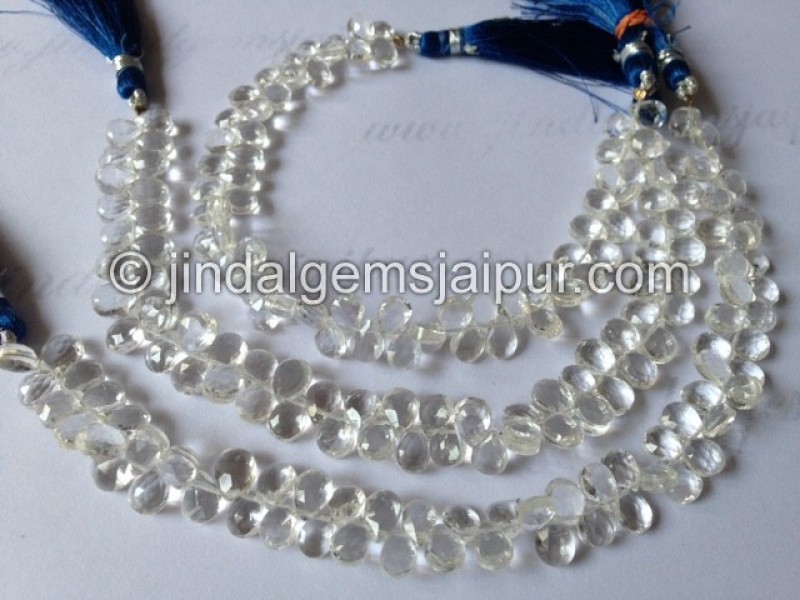 Crystal Quartz Faceted Pear Shape Beads